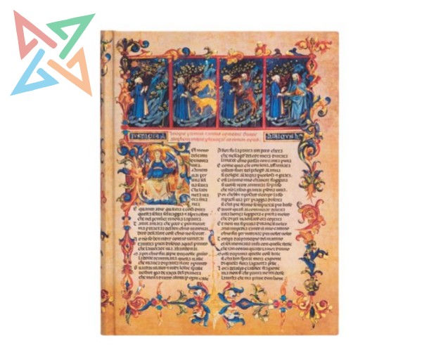 LIBRETA PAPERBLANKS - Tamaño Midi Rayado 144 páginas: Inferno, La Divina Comedia - Colección Manuscritos Bellos