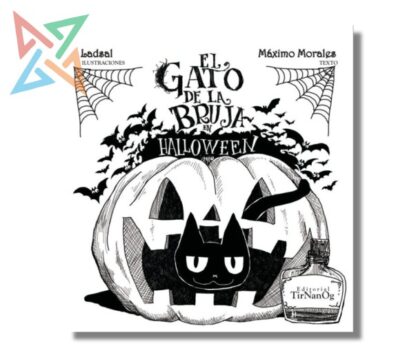 El gato de la bruja en halloween