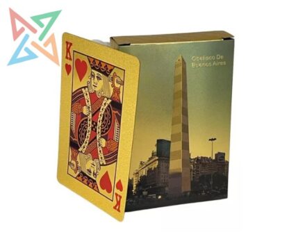 Cartas Poker plastificadas doradas Obelisco de Buenos Aires