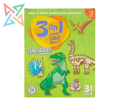 3 en 1 Barco de Papel - Dinosaurios