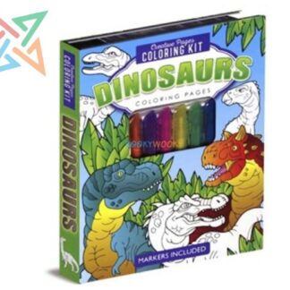 CREATIVE PAGES COLORING KIT BOOK: DINOSAURS (Incluye 24 dibujos para colorear y 6 marcadores)
