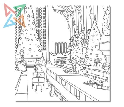 HARRY POTTER - WINTER AT HOGWARTS: A MAGICAL COLORING SET (En Inglés) - Imagen 2