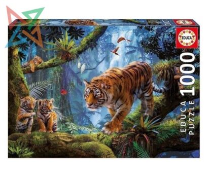 ROMPECABEZAS PUZZLE EDUCA 1000 piezas Nro 17662: TIGRES EN EL ÁRBOL