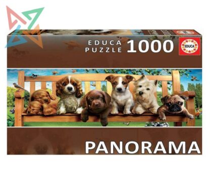 ROMPECABEZAS PUZZLE EDUCA 1000 piezas Nro 19038: PANORAMA PERRITOS EN EL BANCO