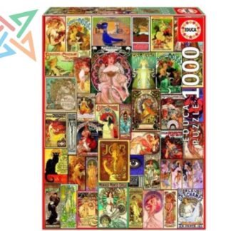 ROMPECABEZAS PUZZLE EDUCA 1000 piezas Nro 19258: COLLAGE ART NOUVEAU