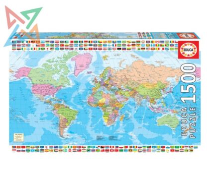 ROMPECABEZAS PUZZLE EDUCA 1500 piezas Nro 18500: MAPAMUNDI POLÍTICO