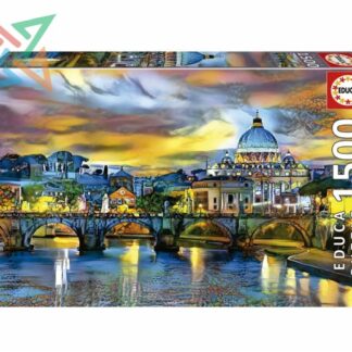 ROMPECABEZAS PUZZLE EDUCA 1500 piezas Nro 19617: BASÍLICA SAN PEDRO Y PUENTE SAN ANGELO