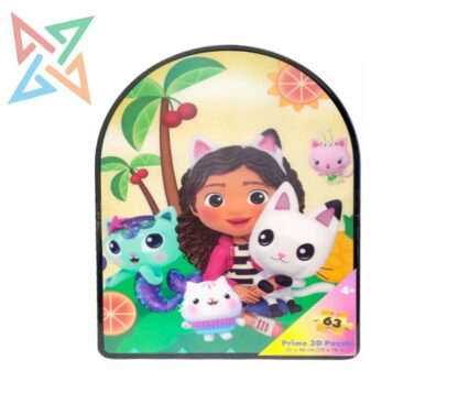 ROMPECABEZAS PUZZLE PRIME 3D 63 piezas en LATA: GABBY'S DOLLHOUSE