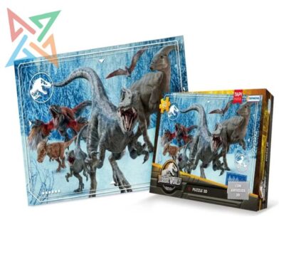 ROMPECABEZAS PUZZLE TAPIMOVIL 3D de 60 piezas: JURASSIC WORLD (Incluye anteojos)