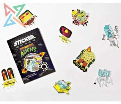 STICKER SPACE & ALIENS: 12 Large Vinyl Stickers (Scratch & Splash Proof) - Imagen 2