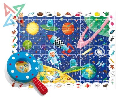 LUDATTICA DETECTIVE PUZZLE - 108 piezas: EN EL ESPACIO (Con Lupa de Madera) - Imagen 2