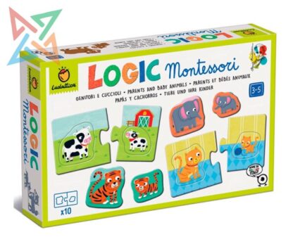 LUDATTICA LOGIC MONTESSORI - PAPÁS Y CACHORROS (Juego de Asociación)