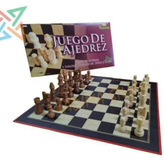 AJEDREZ BISONTE: TABLERO 34 X 34 PIEZAS MADERA 3"