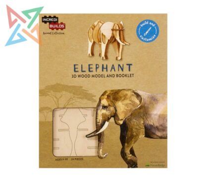 INCREDIBUILDS - Booklet and 3d Wood Model - Animal Collection: Elephant (en Inglés)