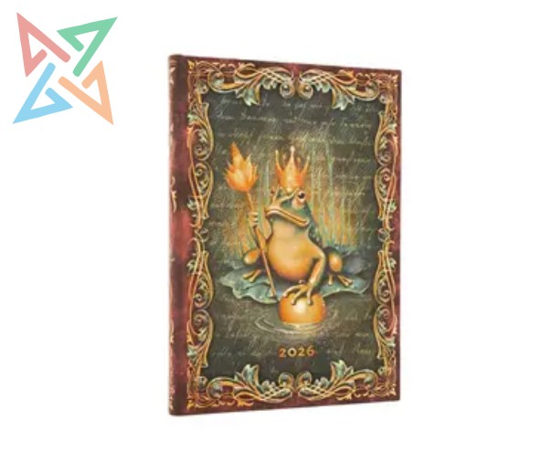 AGENDA PAPERBLANKS - 2026 - Tamaño Midi 160 páginas: LOS HERMANOS GRIMM, PRÍNCIPE SAPO