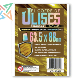 Protectores El Cofre de Ulises (63,5x88) Estándar PREMIUM x50 AMARILLO HOLOGRÁFICO