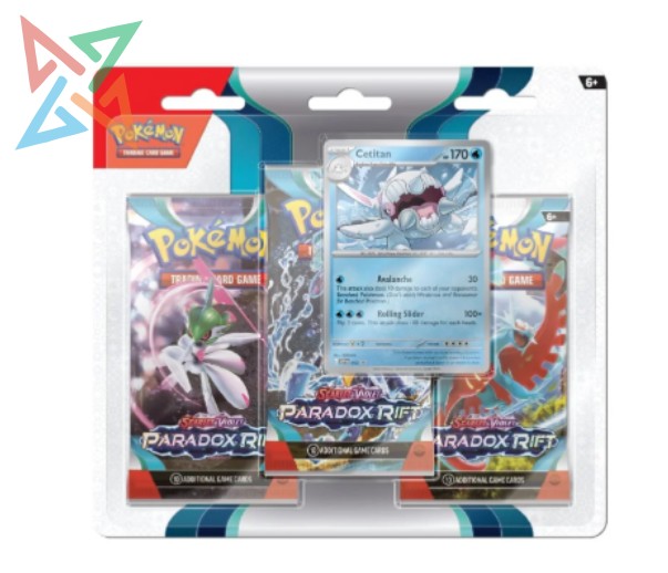 POKÉMON TCG - Scarlet & Violet - PARADOX RIFT: 3 Pack Blister (Cetitan) (en Inglés)