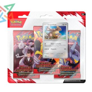 POKÉMON TCG - Escarlata y Púrpura - RIVALES PREDESTINADOS: Pack 3 Sobres (Kangaskhan o Zebstrika)