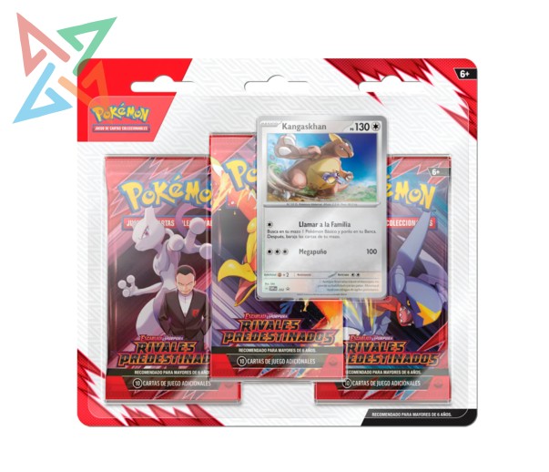 POKÉMON TCG - Scarlet & Violet - DESTINED RIVALS: 3 Pack Blister (Kangaskhan o Zebstrika) (en Inglés)