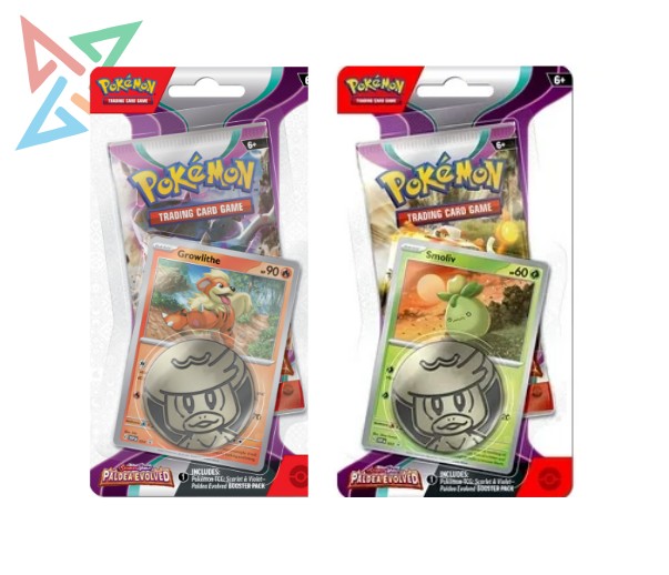 POKÉMON TCG - Scarlet & Violet - Paldea Evolved Checklane Blister Box (en Inglés) (Growlithe o Smoliv)