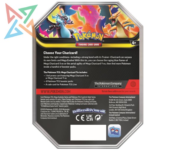 POKÉMON TCG - MEGA CHARIZARD TIN (en Inglés) - Imagen 2