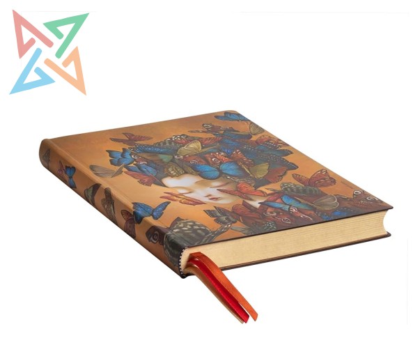 LIBRETA PAPERBLANKS - Tamaño Midi Rayado 144 páginas: BORDADOS DE LA OPERA DE PEKÍN- Jardín de los Perales - Imagen 2