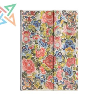 LIBRETA PAPERBLANKS - Tamaño Midi Rayado 144 páginas: BORDADOS DE LA OPERA DE PEKÍN- Jardín de los Perales