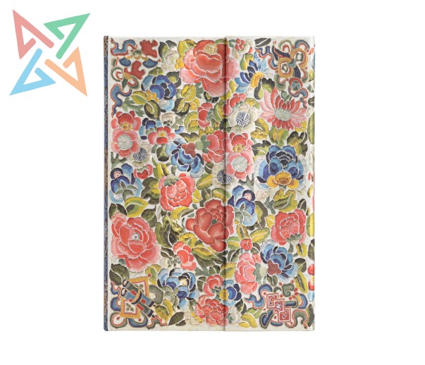 LIBRETA PAPERBLANKS - Tamaño Midi Rayado 144 páginas: BORDADOS DE LA OPERA DE PEKÍN- Jardín de los Perales