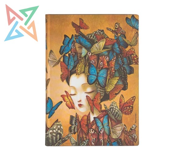 LIBRETA PAPERBLANKS - Tamaño Midi Rayado 176 páginas: MADAME BUTTERFLY - Espíritu de Lacombe