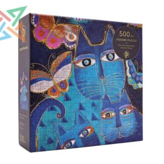ROMPECABEZAS PUZZLE Paperblanks 500 piezas: GATOS AZULES Y MARIPOSAS