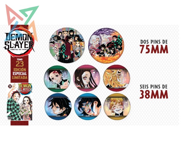 DEMON SLAYER - KIMETSU NO YAIBA 23 (EDICIÓN ESPECIAL: Caja contenedora + Pines + Sickers + Postales) - Imagen 2