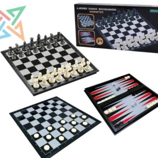 3 en 1: Backgammon, Ajedrez y Damas (SPIN MASTER GAMES)