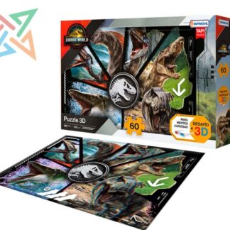 ROMPECABEZAS PUZZLE TAPIMOVIL 3D de 60 piezas: JURASSIC WORLD REBIRTH (Incluye anteojos)